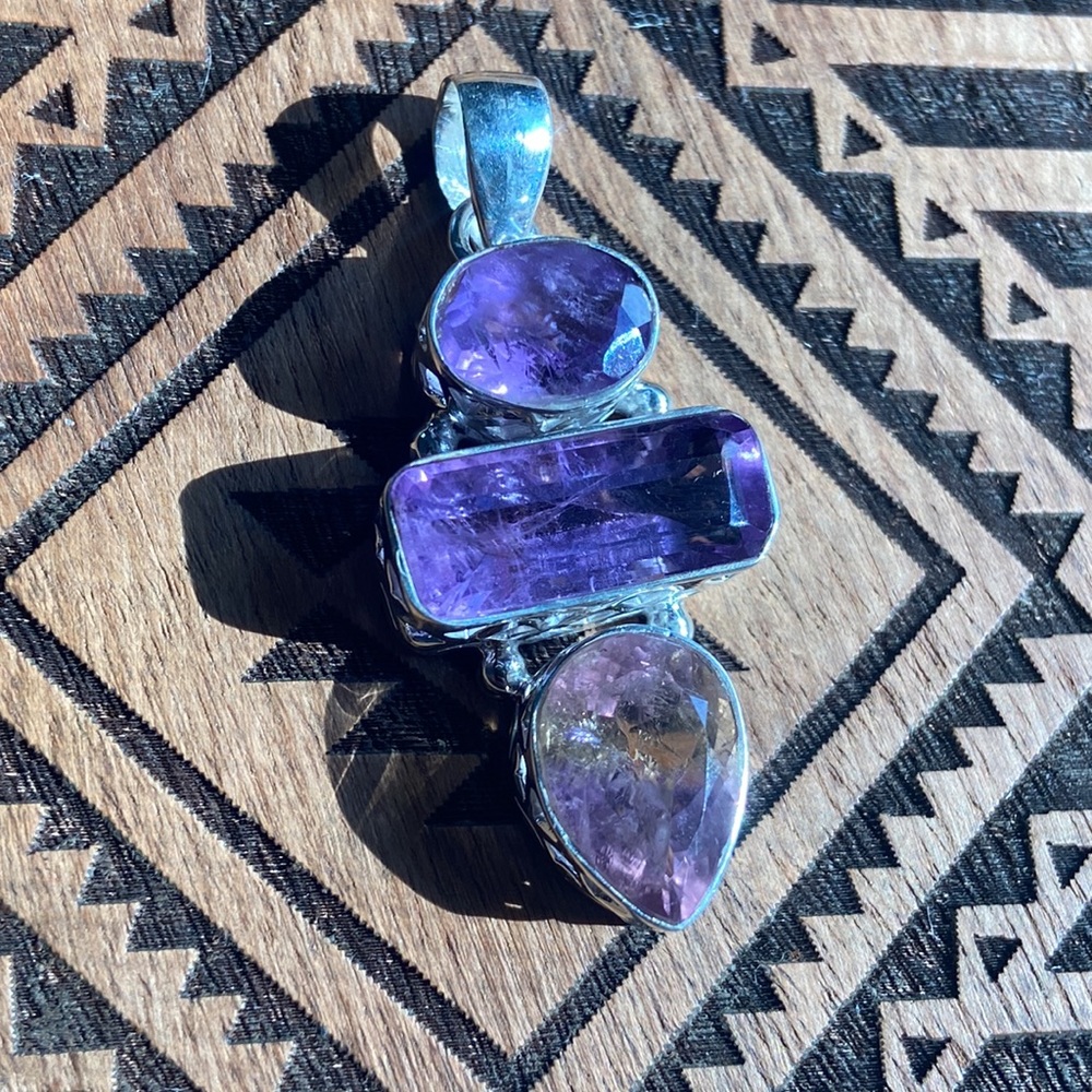 Amethyst & Ametrine 925 Sterling Silver pendant